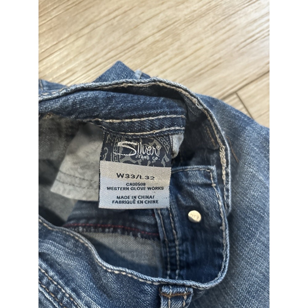 Silver Jeans Co Zac Relaxed Mens Jeans 33x32 Country Western Cowboy Nice Fading - Picture 6 of 10